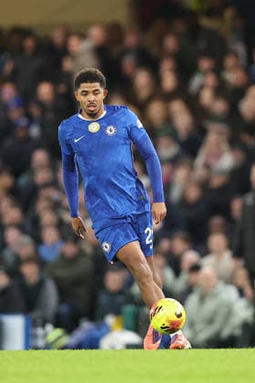 31st January 2026; Stamford Bridge, Chelsea, London, England: Premier League Football, Chelsea versus West Ham United; Wesley Fofana of Chelsea on the ball  KatiexChan Content restricted for UK based newspaper