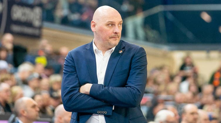 31.1.2026, Basketball, Herren, easy credit BBL, easy credit Bundesliga, BBL, Bundesliga, 18. Spieltag, Rostock Seawolves - Telekom Baskets Bonn Trainer PrzemysÅ‚aw Frasunkiewicz (Rostock Seawolves) Rostock Stadthalle Mecklenburg-Vorpommern Deutschland