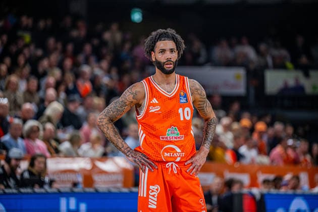 1. Basketball Bundesliga, easyCredit BBL, Saison 2025 2026, Herren, Hauptrunde, 18. Spieltag, 31.01.2026, RASTA Vechta - Frankfurt Skyliners Tevin Brown ( 10 - RASTA Vechta) während der Partie Vechta RASTA Dome Niedersachsen Deutschland