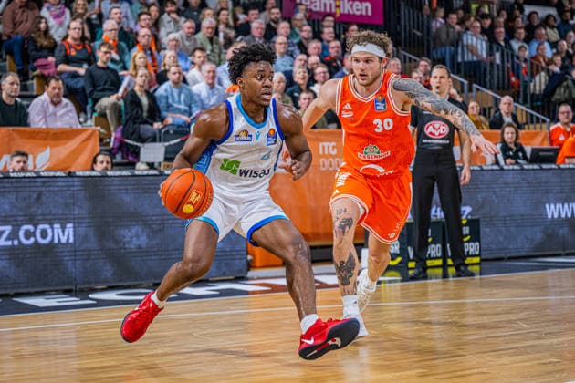 1. Basketball Bundesliga, easyCredit BBL, Saison 2025 2026, Herren, Hauptrunde, 18. Spieltag, 31.01.2026, RASTA Vechta - Frankfurt Skyliners Nahiem Alleyne ( 4 - Frankfurt Skyliners) in Aktion Vechta RASTA Dome Niedersachsen Deutschland