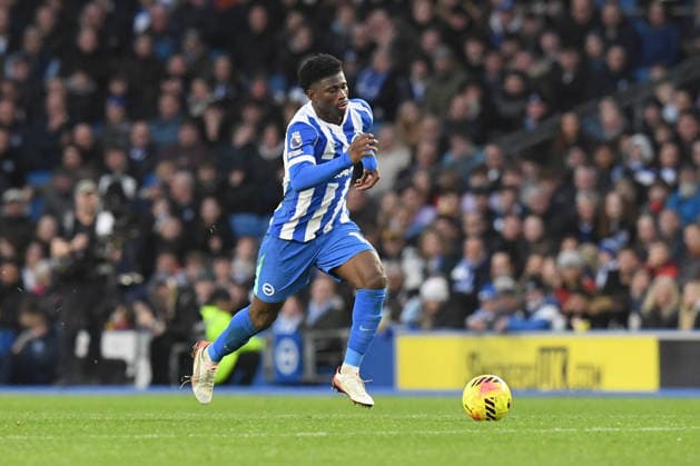 Brighton and Hove Albion v Everton, Premier League Carlos Baleba Midfielder of Brighton and Hove Albion runs with the ball during the Premier League match between Brighton and Hove Albion and Everton at the American Express Stadium, Brighton and Hove, UK on 31 January 2026. Brighton and Hove American Express Stadium East Sussex UK Editorial use only DataCo restrictions apply See www.football-dataco.com , Copyright: xJeffxMoodx PSI-23658-0088