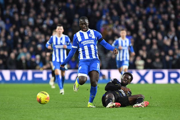 Brighton and Hove Albion v Everton, Premier League Yankuba Minteh Forward of Brighton and Hove Albion rides the tackle from Tim Iroegbunam Midfielder of Everton FC during the Premier League match between Brighton and Hove Albion and Everton at the American Express Stadium, Brighton and Hove, UK on 31 January 2026. Brighton and Hove American Express Stadium East Sussex UK Editorial use only DataCo restrictions apply See www.football-dataco.com , Copyright: xJeffxMoodx PSI-23658-0102