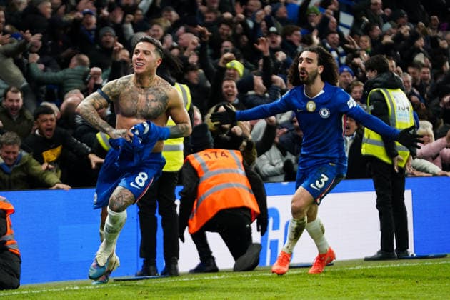 Chelsea v West Ham United, Premier League Enzo Fernandez of Chelsea celebrating his goal to make it 3-2 during the Chelsea v West Ham United Premier League match at Stamford Bridge, London, England on 31 January 2026 Credit: Dylan Hepworth Every Second Media Editorial use only. All images are copyright Every Second Media Limited. No images may be reproduced without prior permission. All rights reserved. Premier League and Football League images are subject to licensing agreements with Football DataCo Limited. see https: www.football-dataco.com Copyright: xIMAGO EveryxSecondxMediax ESM-1782-0076 DylanxHepworthx xEveryxSecondxMediax
