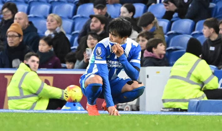 Kaoru Mitoma of Brighton gutted after the final whistle of the Premier League match between Brighton and Hove Albion and Everton at the American Express Stadium, Brighton UK - Saturday 31st January 2026 Brighton v Everton Premier League Football, Amex Stadium, Sussex, UK - 31 Jan 2026Brighton Amex Stadium Sussex United Kingdom Editorial use only. No merchandising. For Football images FA and Premier League restrictions apply inc. no internet mobile usage without FAPL license - for details contact Football Dataco  Copyright: xLizxFinlayson TPI Shutterstockx 16497437by