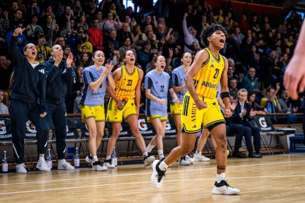Basketball Berlin 31.01.2026 Saison 2025 2026 DBBL 1. Bundesliga Alba Berlin - Saarlouis Royals Deeshyra Thomas (Alba, No.21) Jubel