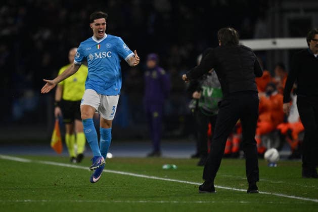 CALCIO - Serie A - SSC Napoli vs ACF Fiorentina Miguel Gutierrez of S.S.C. Napoli scelebrates after scoring the goal of 2-0 during the 23th day of the Serie A Championship between S.S.C. Napoli and A.C.F. Fiorentina at the Diego Armando Maradona Stadium on January 31, 2026 in Naples, Italy. Naples Italy  Copyright: xIPAxSport ABACAx