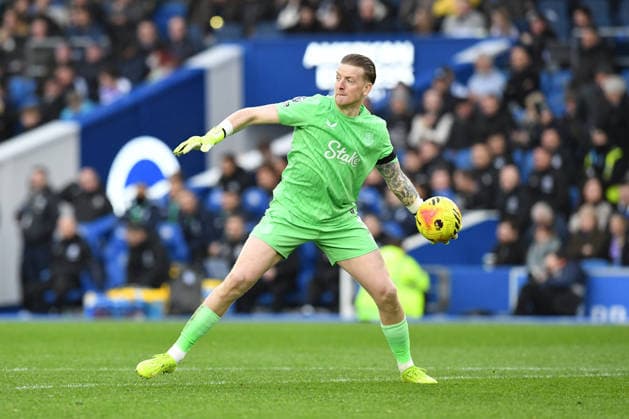 Brighton and Hove Albion v Everton, Premier League Jordan Pickford Goalkeeper of Everton FC during the Premier League match between Brighton and Hove Albion and Everton at the American Express Stadium, Brighton and Hove, UK on 31 January 2026. Brighton and Hove American Express Stadium East Sussex UK Editorial use only DataCo restrictions apply See www.football-dataco.com , Copyright: xJeffxMoodx PSI-23658-0126