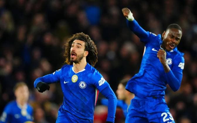Marc Cucurella of Chelsea celebrates scoring a goal after making it 2-2 Chelsea v West Ham United, Premier League, Football, Stamford Bridge, London, UK - 31 Jan 2026London Stamford Bridge United Kingdom EDITORIAL USE ONLY No use with unauthorised audio, video, data, fixture lists, club league logos or live services. Online in-match use limited to 120 images, no video emulation. No use in betting, games or single club league player publications.  Copyright: xJavierxGarcia Shutterstockx 16496749bg