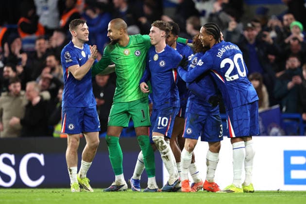 Chelsea v West Ham 28th January 2026, London - Premier League Football - Chelsea v West Ham United - Chelsea celebrate their victory - Photo: Charlotte Wilson Offside. London UK Copyright: xCharlottexWilsonx xOffsidexOffside
