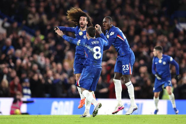 Chelsea v West Ham 28th January 2026, London - Premier League Football - Chelsea v West Ham United - Marc Cucurella of Chelsea celebrates scoring their 2nd goal - Photo: Charlotte Wilson Offside. London UK Copyright: xCharlottexWilsonx xOffsidexOffside
