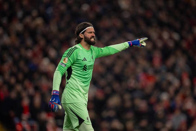 Football - FA Premier League - Liverpool FC v Newcastle United FC LIVERPOOL, ENGLAND - Saturday, January 31, 2026: Liverpool s goalkeeper Alisson Becker during the FA Premier League match between Liverpool FC and Newcastle United FC at Anfield. (Photo by David Rawcliffe Propaganda) LIVERPOOL Anfield MERSEYSIDE ENGLAND  Copyright: xDavidxRawcliffex P2026-01-31-Liverpool_Newcastle-25