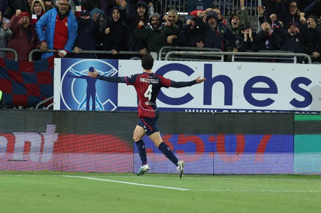 January 31, 2026, Cagliari: Cagliari s Luca Mazzitelli jubilates after scoring the goal 1-0 during the Italian Serie A soccer match Cagliari calcio vs Hellas Verona at the Unipol Domus in Cagliari, Italy, 31 January 2026, ANSA FABIO MURRU Serie A: Cagliari - Hellas Verona  - ZUMAa110 20260131_zaf_a110_081 Copyright: xFabioxMurrux