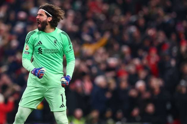 Alisson Becker of Liverpool celebrates the 2nd goal scored by Hugo Ekitike Liverpool v Newcastle United, Premier League, Football, Anfield, Liverpool, UK - 31 Jan 2026Liverpool Anfield United Kingdom EDITORIAL USE ONLY No use with unauthorised audio, video, data, fixture lists, club league logos or live services. Online in-match use limited to 120 images, no video emulation. No use in betting, games or single club league player publications. Copyright: xPaulxCurrie Shutterstockx 16496754ba