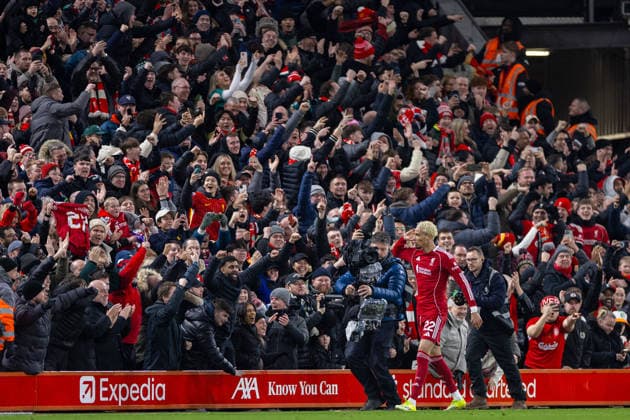Football - FA Premier League - Liverpool FC v Newcastle United FC LIVERPOOL, ENGLAND - Saturday, January 31, 2026: Liverpool s Hugo Ekitike celebrates after scoring his side s second goal during the FA Premier League match between Liverpool FC and Newcastle United FC at Anfield. (Photo by David Rawcliffe Propaganda) LIVERPOOL Anfield MERSEYSIDE ENGLAND  Copyright: xDavidxRawcliffex P2026-01-31-Liverpool_Newcastle-57