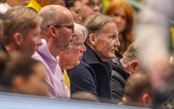 GER, Dortmund, Borussia Dortmund vs HSG Bensheim Auerbach Flames, Alsco Handball Bundesliga Frauen, Handball, DHB, Spielzeit 2025 2026, Sporthalle Wellinghofen, 15. Spieltag im Bild: Hans Joachim Akki Watzke beim BVB Handball DFB DFL REGULATIONS PROHIBIT ANY USE OF PHOTOGRAPHS AS IMAGE SEQUENCES AND OR QUASI-VIDEO, 31.01.2026 Copyright: HMBxMedia HendrikxHamelau