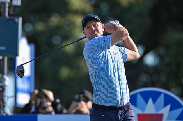 January 31, 2026: Justin Rose tees off on the 18th hole during the third round of the Farmers Insurance Open on Torrey Pines South Course in San Diego, California. CSM San Diego USA - ZUMAc04_ 20260131_zma_c04_133 Copyright: xJustinxFinex
