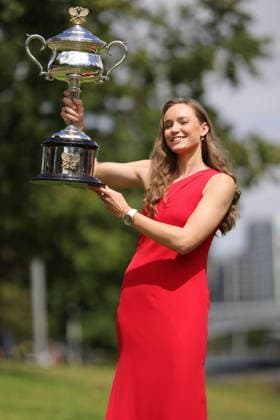 Elena Rybakina, KAZ, after final of 2026 Australian Open in Melbourne during a photoshoot at Yarra river, 01 02 2026; -