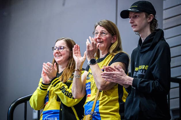 easycredit BBL Basketball Bundesliga 2025 2026 18. Spieltag 31.01.2026 Science City Jena vs MHP RIESEN Ludwigsburg Vereinzelte Fans von Ludwigsburg nahmen die Reise nach Jena auf sich, Freude Sparkassen Arena