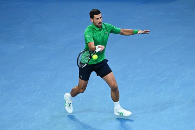 TENNIS AUSTRALIAN OPEN, Novak Djokovic of Serbia in action during the men™s singles final against Carlos Alcaraz of Spain on day 15 of the 2026 Australian Open tennis tournament at Melbourne Park in Melbourne, Sunday, February 1, 2026. ( NO ARCHIVING MELBOURNE VICTORIA AUSTRALIA  Copyright: xJAMESxROSSx 20260201115025713550