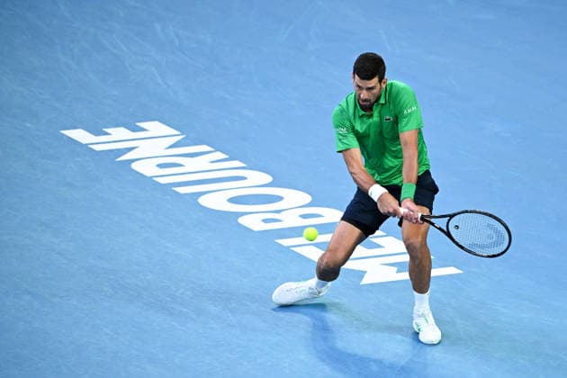 TENNIS AUSTRALIAN OPEN, Novak Djokovic of Serbia in action during the men™s singles final against Carlos Alcaraz of Spain on day 15 of the 2026 Australian Open tennis tournament at Melbourne Park in Melbourne, Sunday, February 1, 2026. ( NO ARCHIVING MELBOURNE VICTORIA AUSTRALIA  Copyright: xJAMESxROSSx 20260201197346653990
