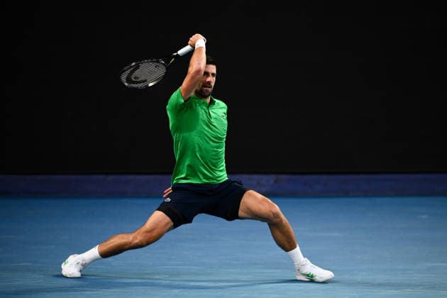 TENNIS AUSTRALIAN OPEN, Novak Djokovic of Serbia in action during the men™s singles final against Carlos Alcaraz of Spain on day 15 of the 2026 Australian Open tennis tournament at Melbourne Park in Melbourne, Sunday, February 1, 2026. ( NO ARCHIVING MELBOURNE VICTORIA AUSTRALIA  Copyright: xJOELxCARRETTx 20260201136928089049