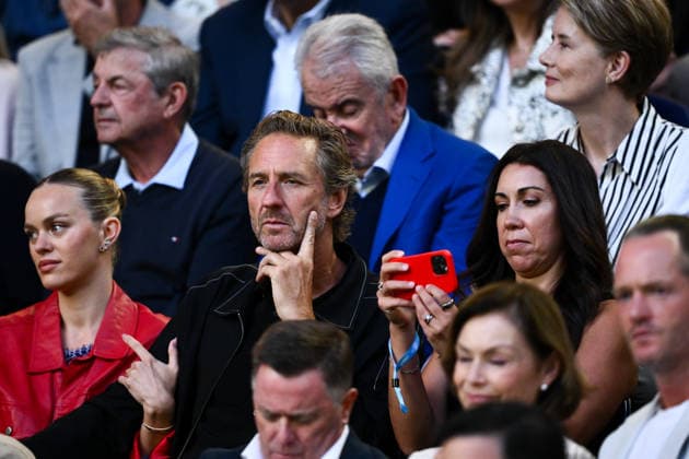 TENNIS AUSTRALIAN OPEN, CEO of the Merivale Group Justin Hemmes watches Novak Djokovic of Serbia in action during the men™s singles final against Carlos Alcaraz of Spain on day 15 of the 2026 Australian Open tennis tournament at Melbourne Park in Melbourne, Sunday, February 1, 2026. ( NO ARCHIVING MELBOURNE VICTORIA AUSTRALIA  Copyright: xJOELxCARRETTx 20260201180742977459