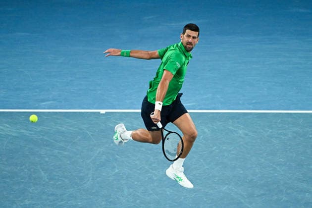 TENNIS AUSTRALIAN OPEN, Novak Djokovic of Serbia in action during the men™s singles final against Carlos Alcaraz of Spain on day 15 of the 2026 Australian Open tennis tournament at Melbourne Park in Melbourne, Sunday, February 1, 2026. ( NO ARCHIVING MELBOURNE VICTORIA AUSTRALIA  Copyright: xJAMESxROSSx 20260201157276813557