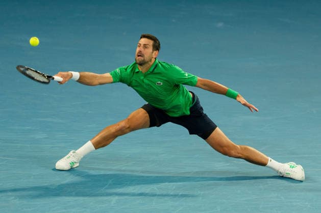 February 1, 2026: 4th seed NOVAK DJOKOVIC of Serbia in action against 1st seed CARLOS ALCARAZ of Spain on Rod Laver Arena in the Men s Singles Final match on day 15 of the 2026 Australian Open in Melbourne, Australia. Cal Media Melbourne Australia - ZUMAc04_ 20260201_faf_c04_001 Copyright: xSydneyxLowx