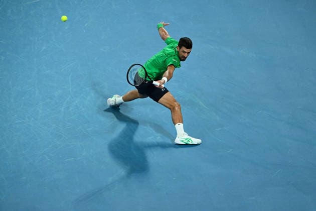 TENNIS AUSTRALIAN OPEN, Novak Djokovic of Serbia in action during the men™s singles final against Carlos Alcaraz of Spain on day 15 of the 2026 Australian Open tennis tournament at Melbourne Park in Melbourne, Sunday, February 1, 2026. ( NO ARCHIVING MELBOURNE VICTORIA AUSTRALIA  Copyright: xJAMESxROSSx 20260201165415751570