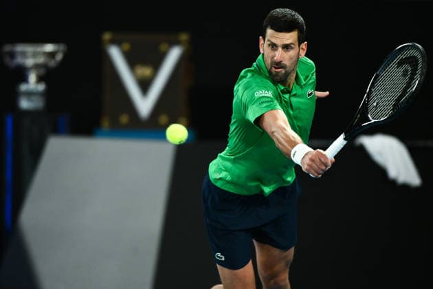 TENNIS AUSTRALIAN OPEN, Novak Djokovic of Serbia in action during the men™s singles final against Carlos Alcaraz of Spain on day 15 of the 2026 Australian Open tennis tournament at Melbourne Park in Melbourne, Sunday, February 1, 2026. ( NO ARCHIVING MELBOURNE VICTORIA AUSTRALIA  Copyright: xJOELxCARRETTx 20260201136459460305