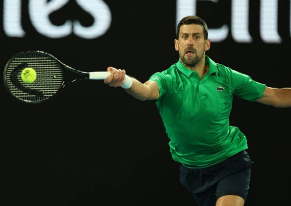 February 1, 2026, Melbourne, Victoria, Australia: NOVAK DJOKOVIC of Serbia during the match against C. Alcaraz of Spain in the final of Australian Open, Melbourne, Australia. Melbourne Australia - ZUMAc278 20260201_zsp_c278_023 Copyright: xMarcinxCholewinskix