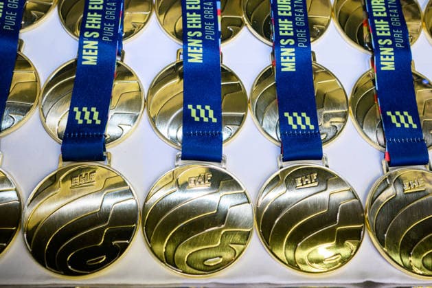 Herning: Handball EM 2026 - Finale - Daenemark - Deutschland Goldmedaille Herning Jyske Bank Boxen Daenemark *** Herning Handball EM 2026 Final Denmark Germany Gold Medal Herning Jyske Bank Boxing Denmark