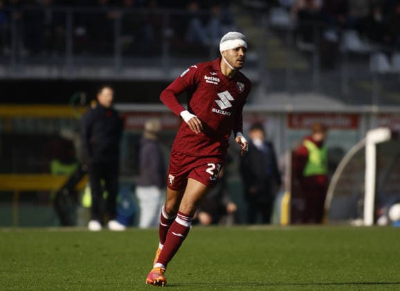 Saul Coco of Torino FC during the Italian Serie A 2025 26 season football match between Torino FC and US Lecce on 01 February 2026 at Stadio Olimpico Grende Torino ,Turin, Italy. Photo Nderim KACELI  Copyright: xNderimxKaceli IPAxSportx xipa-agency.netx xx IPA_70832712 IPA_Agency_IPA70832712