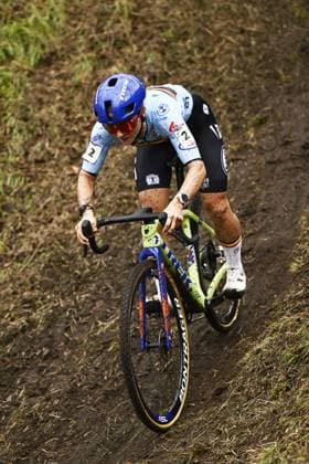 Belgian Fleur Moors pictured in action during the U23 women race at UCI Cyclocross World Championships, on Sunday 01 February 2026, in Hulst, The Netherlands. ERICxLALMAND  x160230293x