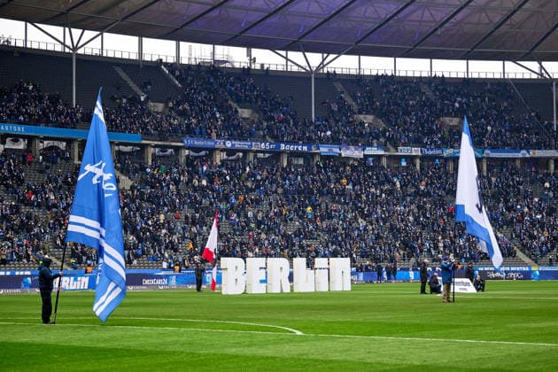 Hertha BSC Berlin, gegen Polizeigewalt, GER, Hertha BSC vs. ,SV Darmstadt 98, 2. Bundesliga, Saison 2025 2026, 20. Spieltag, 01.02.2026 (DFL REGULATIONS PROHIBIT ANY USE OF PHOTOGRAPHS AS IMAGE SEQUENCES AND OR QUASI - VIDEO). GER, Hertha BSC vs. ,SV Darmstadt 98, 2. Bundesliga, Saison 2025 2026, 20. Spieltag, 01.02.2026 Berlin