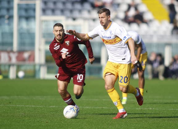 Ylber Ramadani of US Lecce and Nikola Vlasic of Torino FC during the Italian Serie A 2025 26 season football match between Torino FC and US Lecce on 01 February 2026 at Stadio Olimpico Grende Torino ,Turin, Italy. Photo Nderim KACELI  Copyright: xNderimxKaceli IPAxSportx xipa-agency.netx xx IPA_70834515 IPA_Agency_IPA70834515