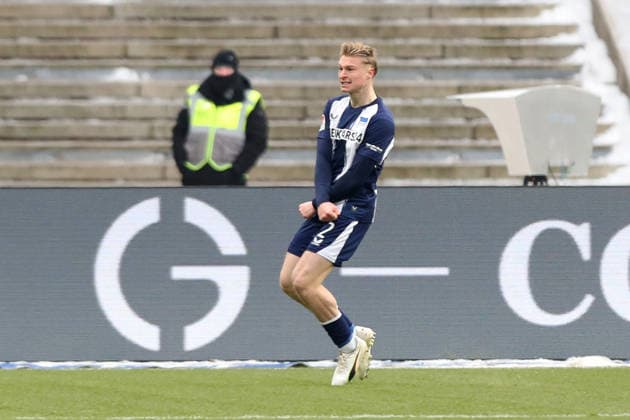 01.02.2026, xtgx, Fussball 2.Bundesliga, Hertha BSC Berlin - SV Darmstadt 98 v.l. Torjubel nach dem Tor zum celebrating the goal celebrate 2:0 durch Julian Eitschberger (Hertha BSC Berlin) (DFL DFB REGULATIONS PROHIBIT ANY USE OF PHOTOGRAPHS as IMAGE SEQUENCES and or QUASI-VIDEO) Berlin