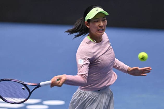 Moyuka Uchijima of Japan returns a ball to Elina Avanesyan of Armenia during the WTA, Tennis Damen women s tennis tournament Ostrava Open match on February 1, 2026, in Ostrava, Czech Republic. (CTKxPhoto JaroslavxOzana) CTKPhotoP2026020103861  CTKPhotoP2026020103861