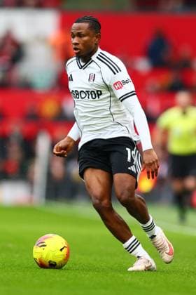 Samuel Chukwueze of Fulham Manchester United, ManU v Fulham, Premier League, Football, Old Trafford, Manchester, UK - 01 Feb 2026Manchester Old Trafford United Kingdom EDITORIAL USE ONLY No use with unauthorised audio, video, data, fixture lists, club league logos or live services. Online in-match use limited to 120 images, no video emulation. No use in betting, games or single club league player publications. Copyright: xPaulxCurrie Shutterstockx 16496861cw