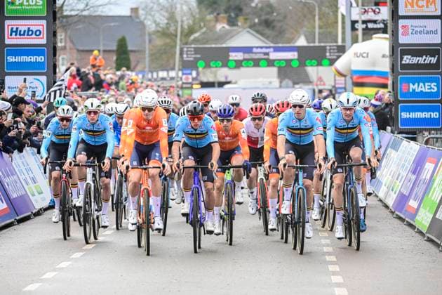 UCI World Championships 2026 Hulst HULST, THE NETHERLANDS - FEBRUARY 01 : Illustration picture of the start of the race during the 2026 UCI Cyclo-Cross World Championships for Women Under 23 on February 01, 2026 in Hulst, The Netherlands, 01 02 2026 Hulst The Netherlands  Copyright: xPeterxDexVoechtx