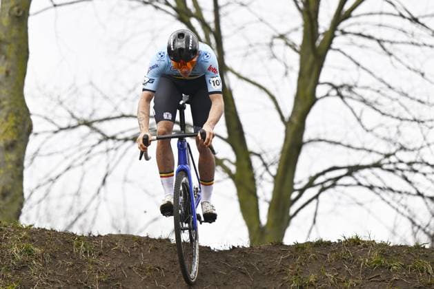 Belgian Thibau Nys pictured in action during the men elite race at UCI Cyclocross World Championships, on Sunday 01 February 2026, in Hulst, The Netherlands. ERICxLALMAND  x160247880x