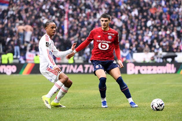 Olympique Lyonnais v Lille OSC - Ligue 1 McDonald s 2025 2026 99 Noah NARTEY (ol) - 07 Matias Fernandez PARDO (losc) during the Ligue 1 McDonald s match between Lyon and Lille at Groupama Stadium on February 1, 2026 in Lyon, France. Lyon France  Copyright: xFEPx 776348270