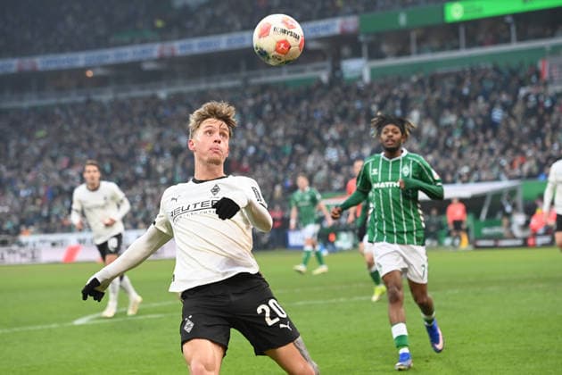 Luca NETZ (MG) Aktion, Einzelaktion Fussball 1. Bundesliga Saison 2025 2026, 20.Spieltag, Spieltag20, matchday20, SV Werder Bremen (HB) - Borussia Moenchengladbach (MG) 1-1 am 31.01.2026 im Weserstadion Bremen Deutschland. DFL regulations prohibit any use of photographs as image sequences and or quasi-video Â