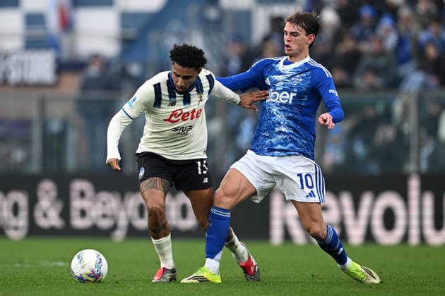 Mg Como 01 02 2026 - campionato di calcio Serie A Como-Atalanta foto Matteo Papini Image nella foto: Ederson-Nico Paz 