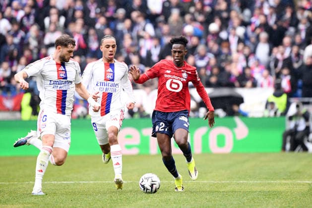 Olympique Lyonnais v Lille OSC - Ligue 1 McDonald s 2025 2026 99 Noah NARTEY (ol) - 27 Felix CORREIA (losc) during the Ligue 1 McDonald s match between Lyon and Lille at Groupama Stadium on February 1, 2026 in Lyon, France. Lyon France  Copyright: xFEPx 776348270