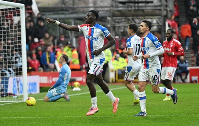 Ismaïla Sarr of Crystal Palace celebrates after scoring the team s first goal from a penalty Nottingham Forest v Crystal Palace, Premier League, Football, City Ground, Nottingham, UK - 01 Feb 2026Nottingham City Ground United Kingdom EDITORIAL USE ONLY No use with unauthorised audio, video, data, fixture lists, club league logos or live services. Online in-match use limited to 120 images, no video emulation. No use in betting, games or single club league player publications. Copyright: xAnnaxGowthorpe Shutterstockx 16496863ae