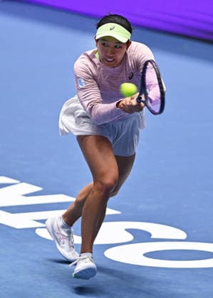 Moyuka Uchijima of Japan returns a ball to Elina Avanesyan of Armenia during the WTA, Tennis Damen women s tennis tournament Ostrava Open match on February 1, 2026, in Ostrava, Czech Republic. (CTKxPhoto JaroslavxOzana) CTKPhotoP2026020104185  CTKPhotoP2026020104185