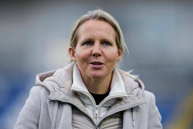 Friederike Kromp (Fritzy Kromp, Trainerin, Cheftrainerin, Werder), Einzelbild, Einzelfoto, Aktion, Action, Porträt, Portrait, 01.02.2026, Sinsheim (Hoffenheim) (Deutschland), Fussball, Google Pixel Frauen-Bundesliga, TSG 1899 Hoffenheim - SV Werder Bremen, DFB DFL REGULATIONS PROHIBIT ANY USE OF PHOTOGRAPHS AS IMAGE SEQUENCES AND OR QUASI-VIDEO.