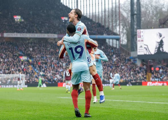 Birmingham, England, 1st February 2026. Dango Ouattara of Brentford celebrates scoring their sides first goal during the Aston Villa vs Brentford Premier League match at Villa Park, Birmingham. Picture credit should read: Cody Froggatt Sportimage EDITORIAL USE ONLY. No use with unauthorised audio, video, data, fixture lists, club league logos or live services. Online in-match use limited to 120 images, no video emulation. No use in betting, games or single club league player publications. SPI_033_CF_ASTON_VILLA_V_BRENTFORD SPI-4503-0033