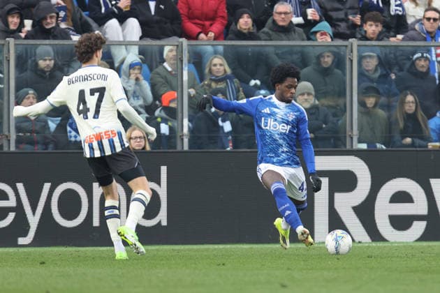 ComoÕs ComoÕs Jayden Addai during the Serie A soccer match between Como and Atalanta at the Giuseppe Sinigaglia stadium in Como, north Italy - February 1, 2026 - Soccer.  Copyright: xAntonioxSaiai LaPressex